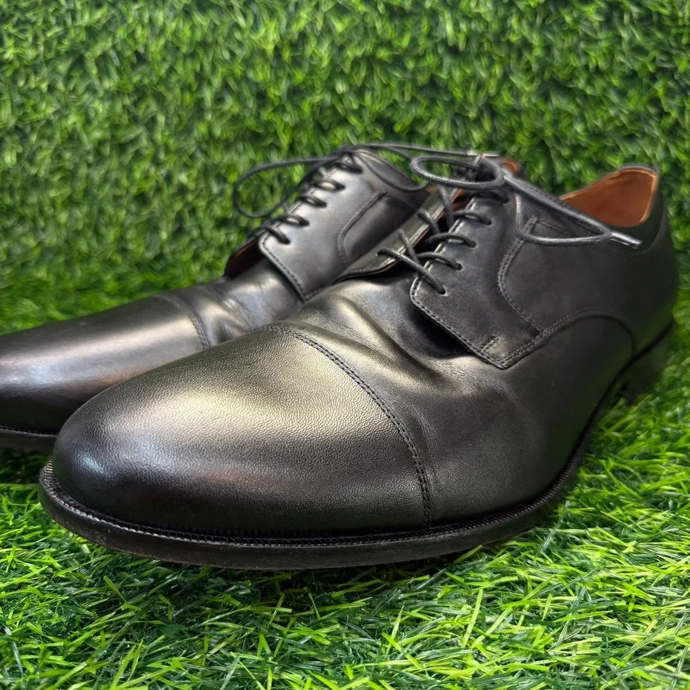 Johnston & Murphy Mens‎ 14M Cap Toe Oxford Dress Shoes Black Leather Classic